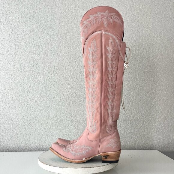 Lane LEXINGTON Over the Knee Womens Cowboy Boots 6.5 Pink Western Cowgirl Tall - Picture 5 of 15
